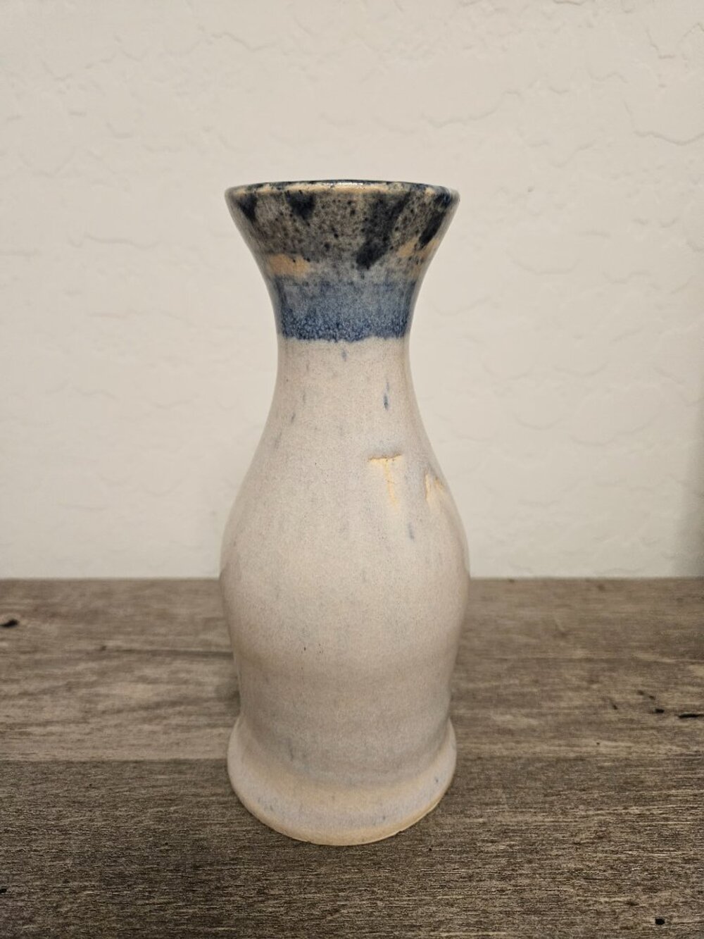 Handmade Matte Pale Blue Ceramic Bud Vase Signed Minimalist Pottery